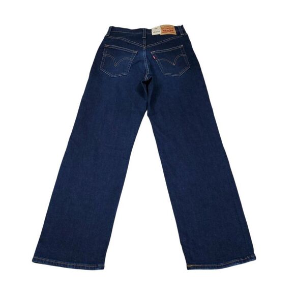 Levi's Ribcage Straight Ankle Stretch Jeans Dark Wash Blue Size 26x27 Ripped - Picture 3 of 9